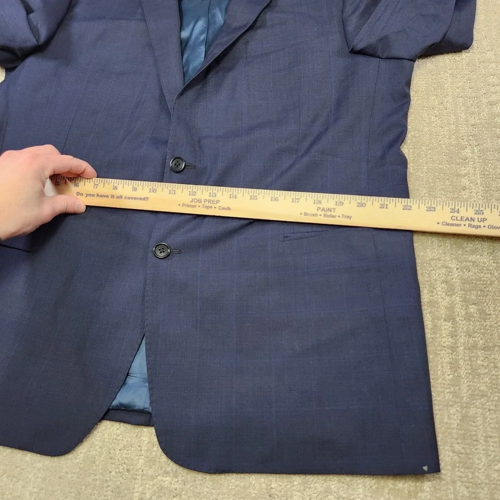 Brooks‎ Brothers Blazer Men 44R Blue Plaid Tollegno Wool Regent Fit *READ